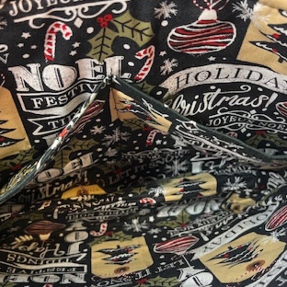 Handmade Winter Fabric Button Closure Cotton Tote Handbag w/Eyeglass Case NEW - Picture 5 of 10